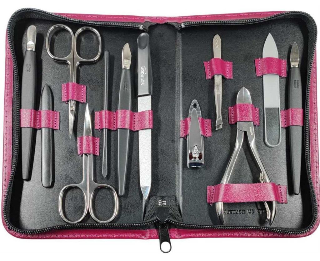 12teiliges Solingen* Maniküre Set mit Leder-Etui Produktbild 