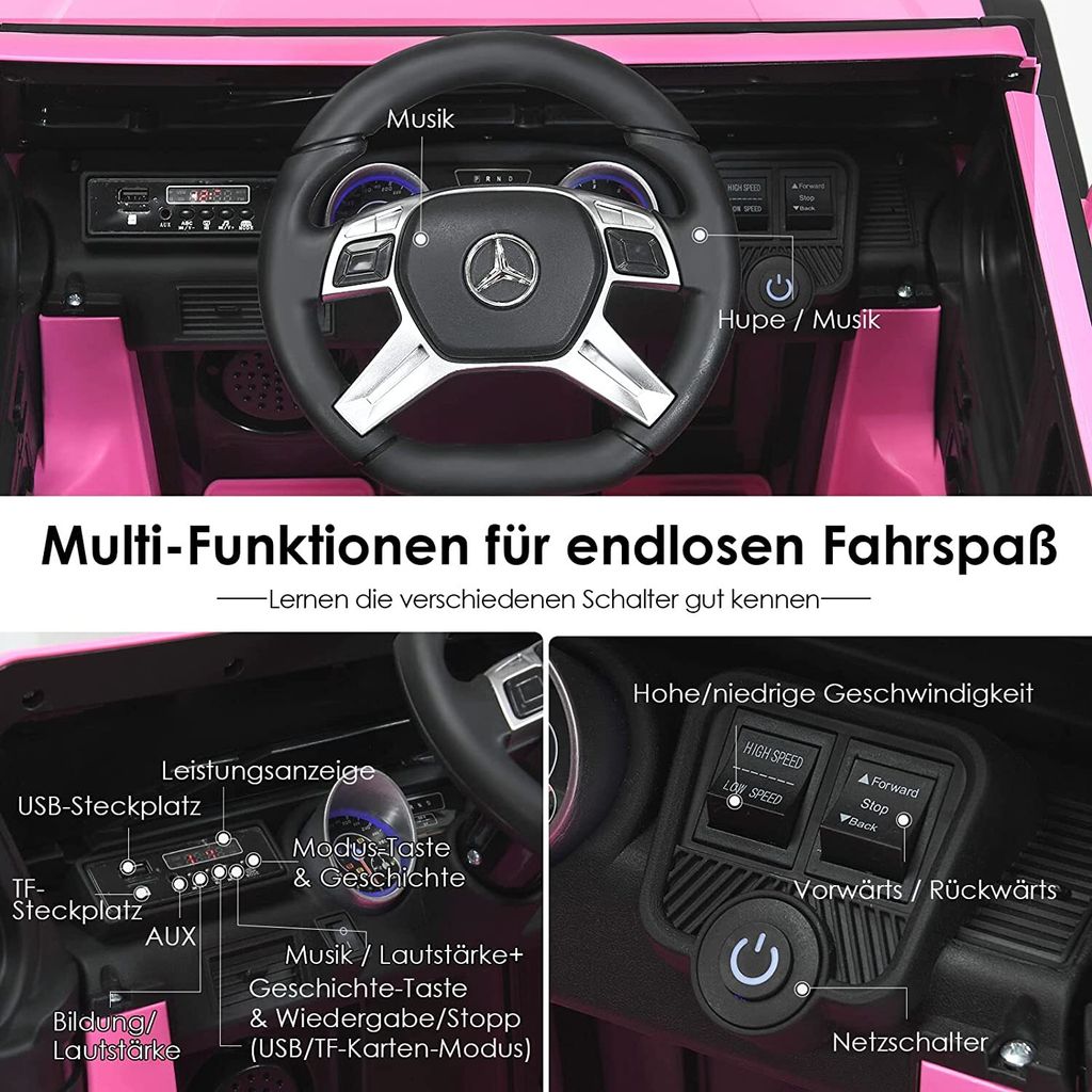 COSTWAY Mercedes Benz 12V samochód dla dzieci z pilotem, Zdjęcie produktu 4