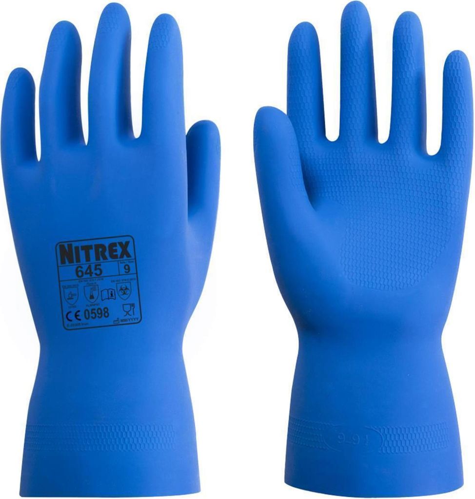 Arbeitshandschuhe | 100 Paar Nitrex 645 | blau | Gr. XS - XL | Latexhandschuhe