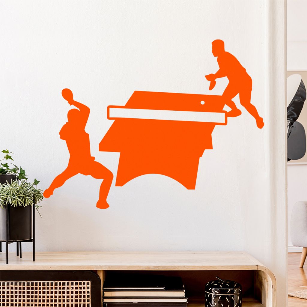 Tischtennis Spieler Figur Wandtattoo Wandaufkleber Wall Sticker - Dekoration, Küche, Wohnzimmer, Schlafzimmer, Badezimmer
