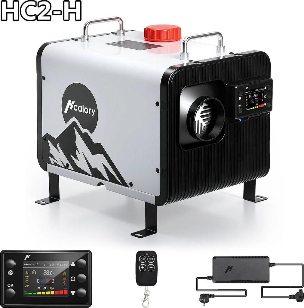 Auto Diesel Standheizung - Modell HC2-H 8 kW - 12V/24V - Integrierter 5 L Tank - Automatischer Start/Stopp - Bluetooth App & Fernbedienung - Höhen...