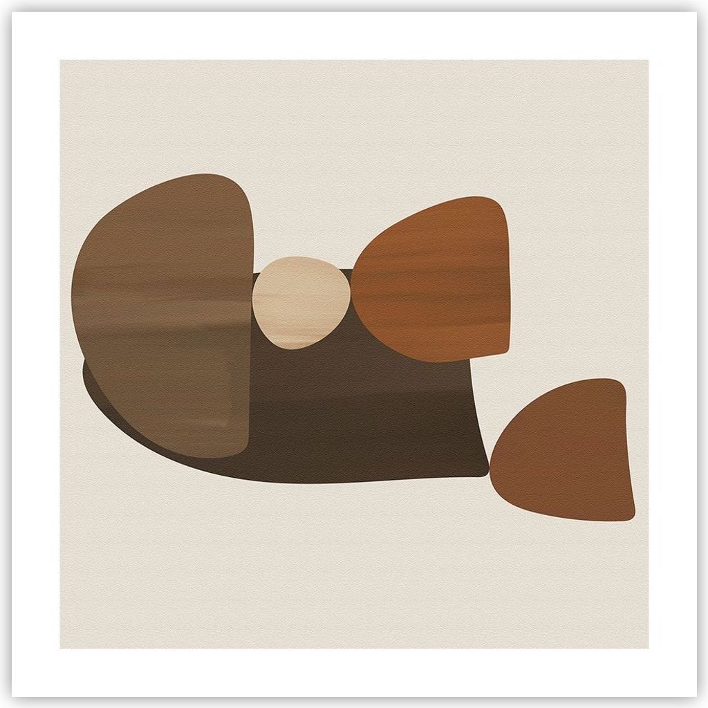 Poster - Poster ohne Rahmen - Abstraktion Braun Minimalismus - 50x50 cm - Wand Bild - Wanddeko - Wandbilder - Kunstposter - Wandposter - Bilder - K...