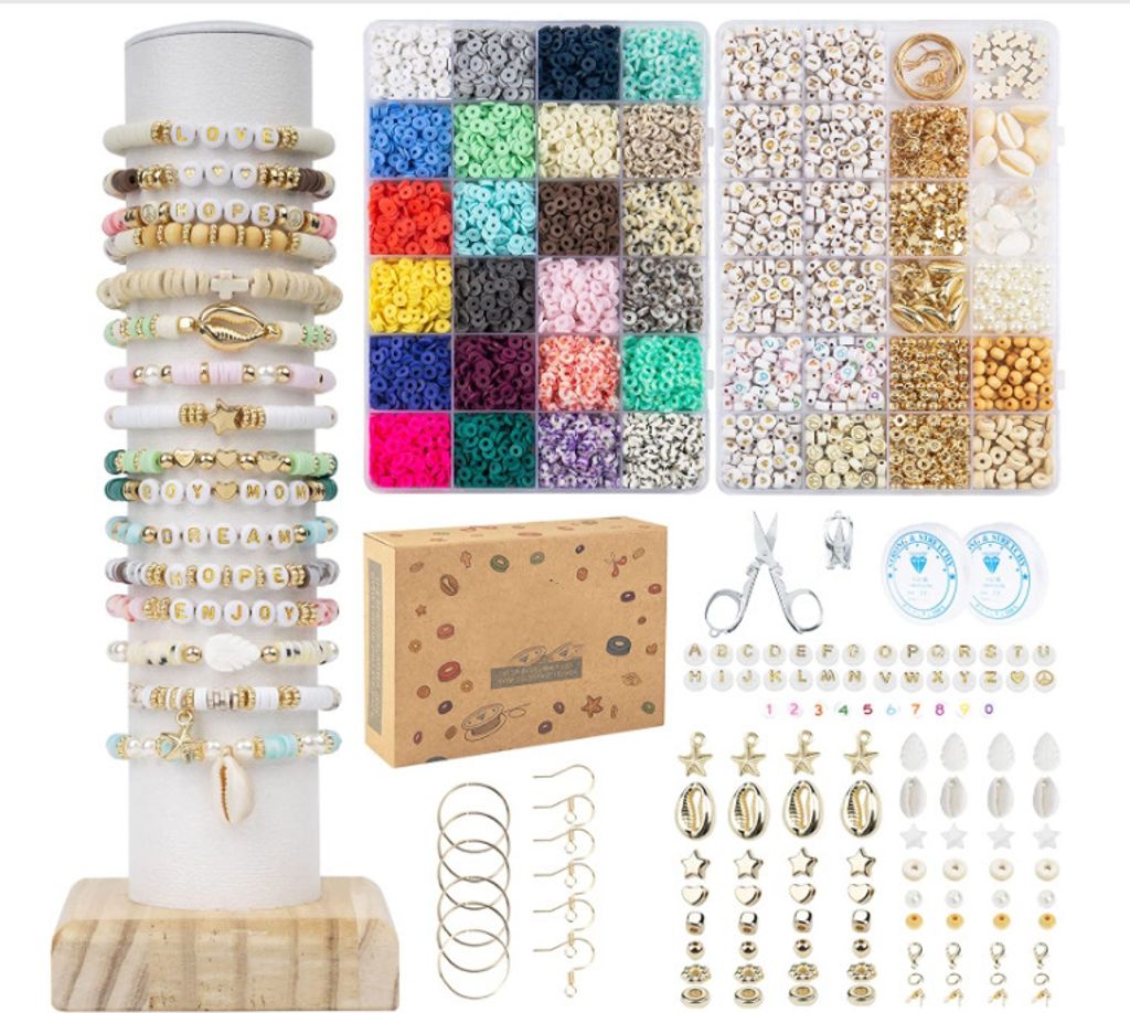 Perlen zum Auffädeln, 7200+ Stück Perlen Set, 6mm Polymer Produktbild 1
