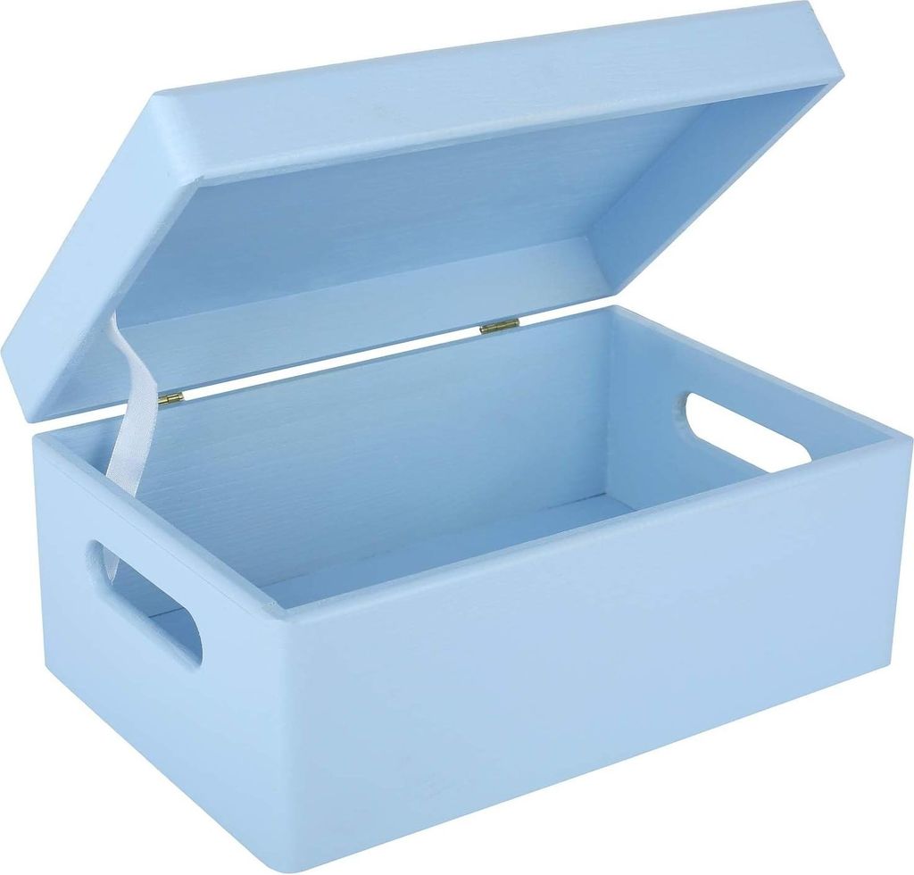 Creative Deco Grande Azzurra Scatola in Legno Porta Oggetti Immagine del prodotto 