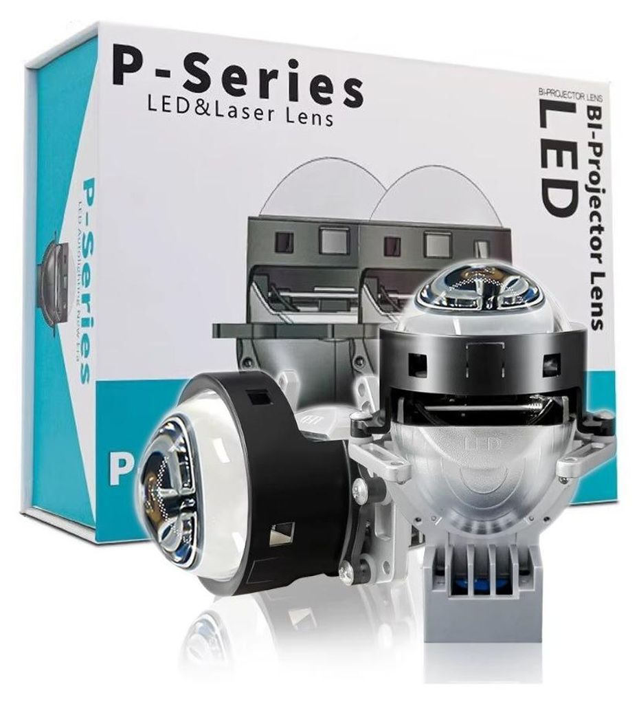 2er-Set Bi-LED-Projektorlinsen zum Einbau in Scheinwerfer (Abblend- und Fernlicht), 3 Zoll, 120 W, 7500 lm, 12 V, +300% Helligke