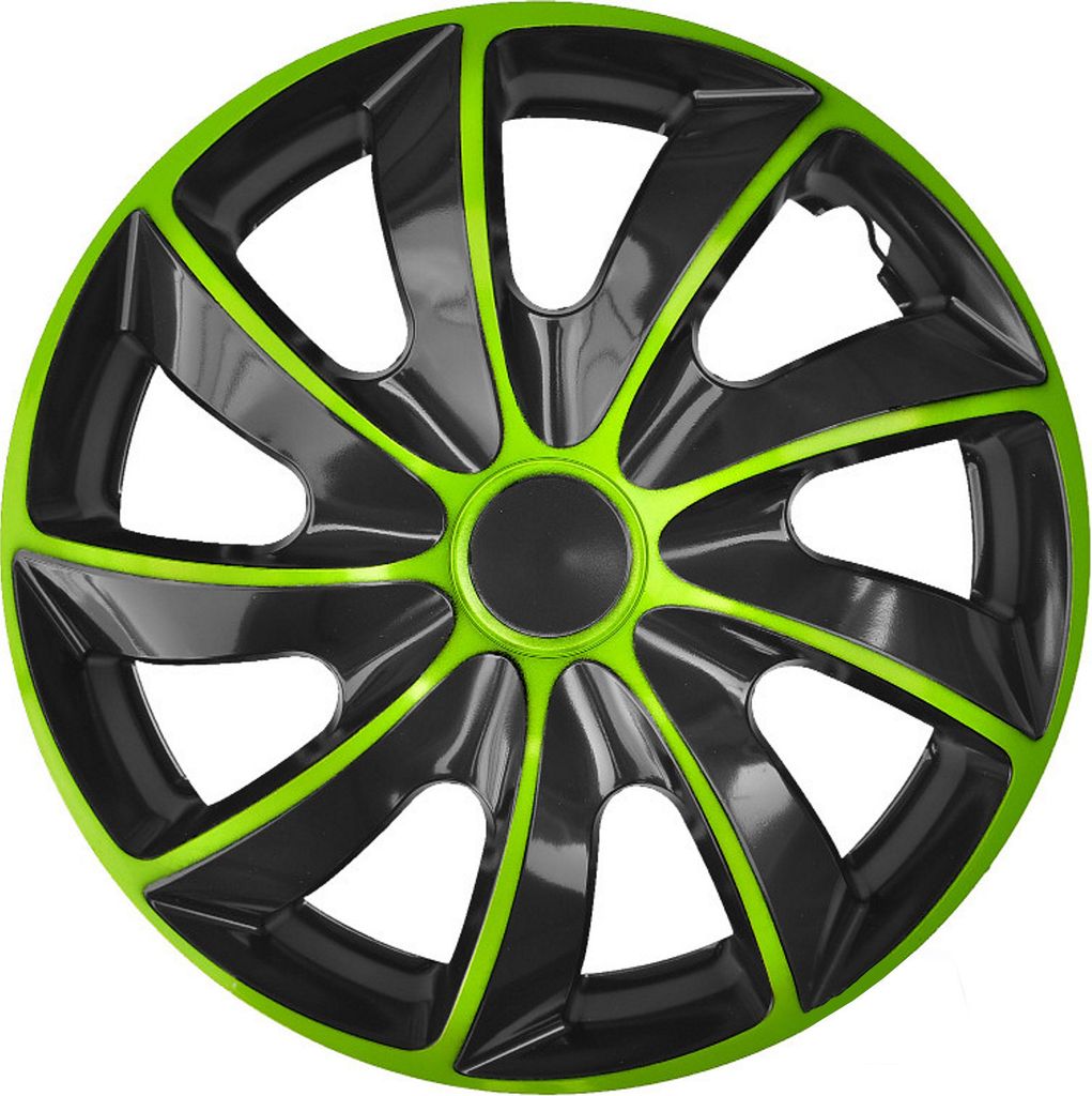 NRM Radkappen QUAD, Grün/Schwarz 14" Zoll. (4 x Universal Produktbild 