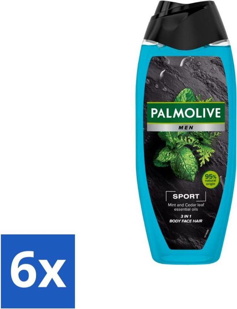 Palmolive Men - Sport 3-in-1 - Duschgel - Erfrischend & Pflegend - 500 ml - Vorteilspack - 6 Stücke