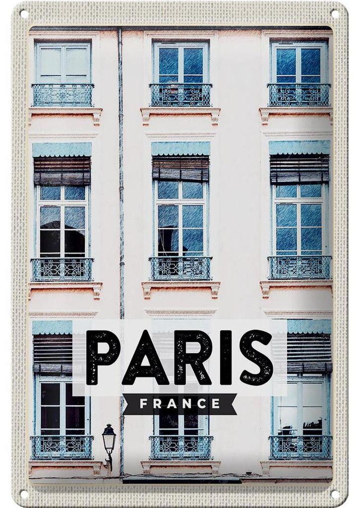 Blechschild Reise 20x30cm Paris Frankreich Architektur Stadt
