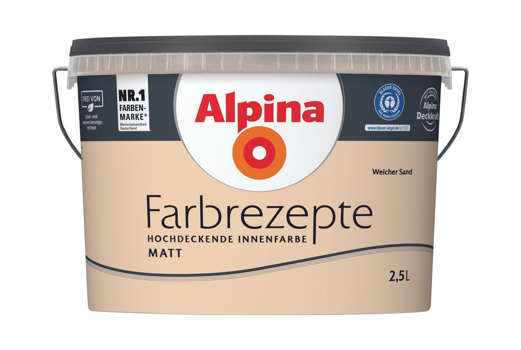 Alpina Farbrezepte Weicher Sand matt 2,5 Liter Produktbild 