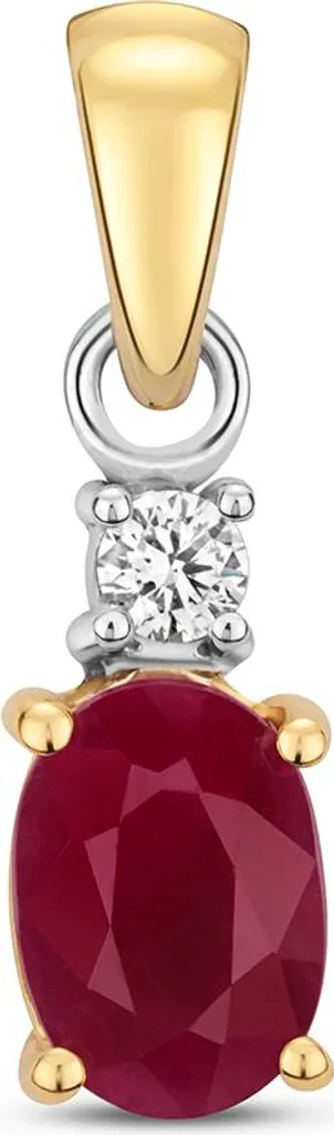 Pendentif Or Rubis et Diamant : Un Bijou de Qualité Durable 16mm