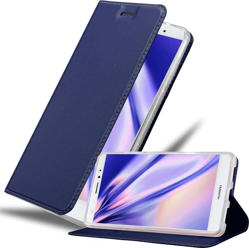 Cadorabo Handyhülle für Huawei MATE S Schutz Hülle in Blau Cover Etui Book Case Booklet