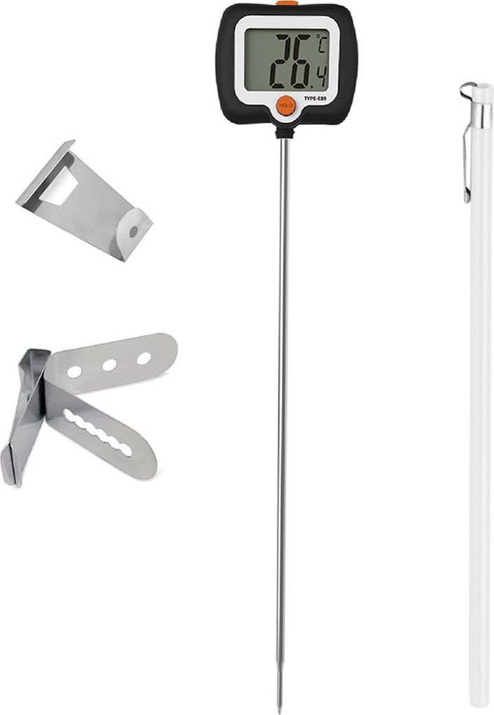 Digitales Zuckerthermometer mit Topfclip, Lebensmittelthermometer mit sofortiger Anzeige zum Kochen, Backen und Zubereiten von Süßigkeiten, Sonde...