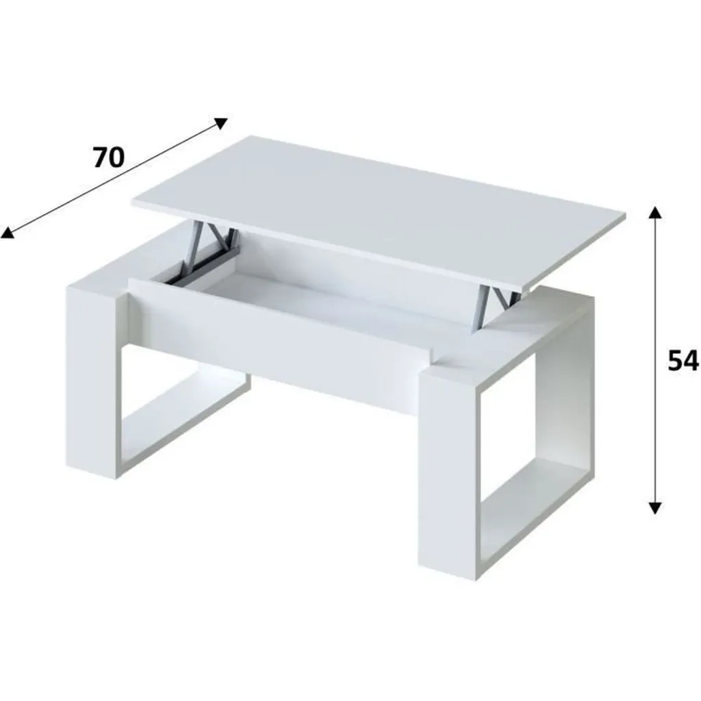 Table Basse Relevable L102 cm Ciara idéale pour Dîner et Télétravail - 11