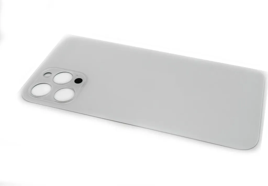 Vitre Arrière iPhone 12 Pro Max Argent avec Large Ouverture Caméra