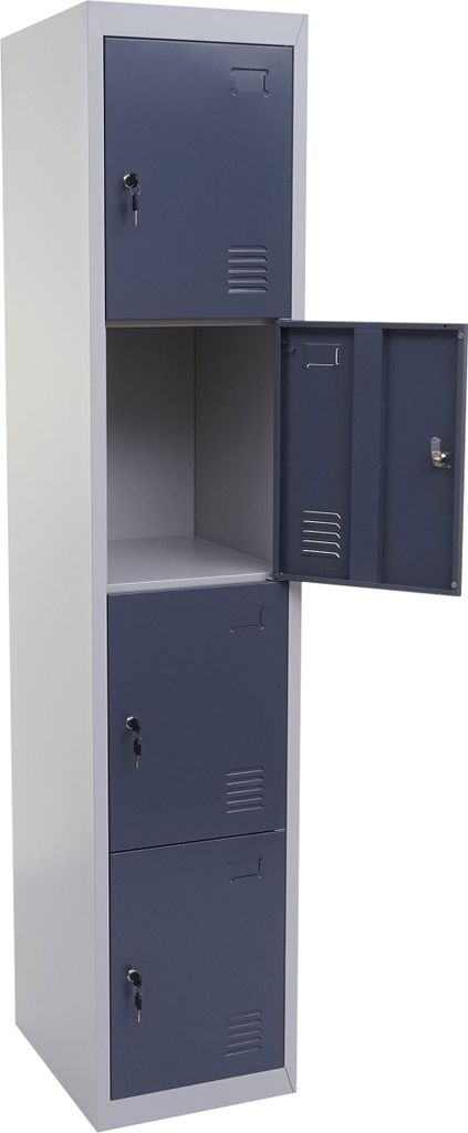 Schließfach Preston T163, Schließfachschrank Wertfachschrank Spind, Metall 180x38x45cm anthrazit-grau