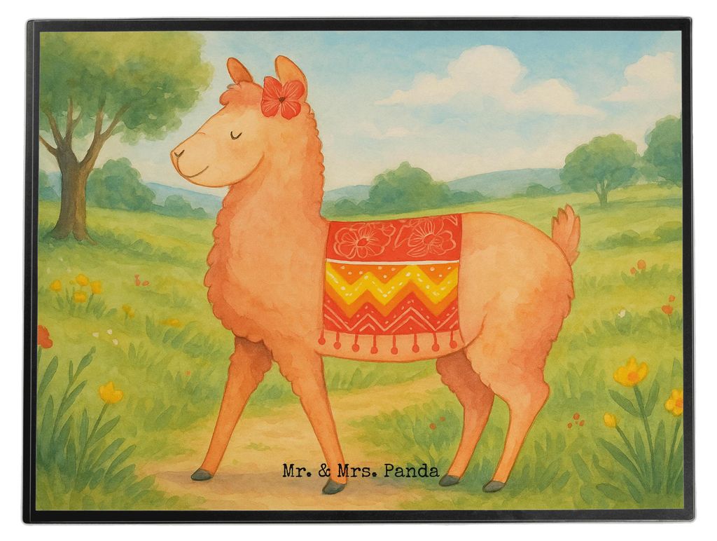 Mr. & Mrs. Panda schreibtischunterlage Alpaka Stolz Design - Weiß - Geschenk, Schreibunterlage, tischmatten, schreibtischunterlagen, Tischschoner,...