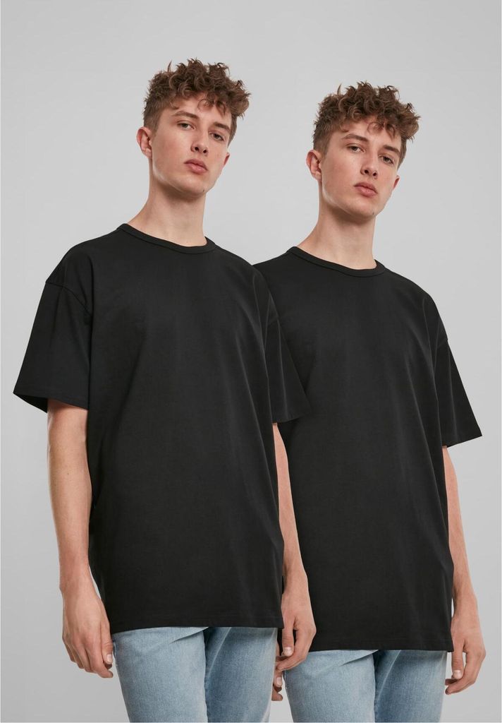 Urban Classics TB3085A | Organic Basic Tee 2-Pack Herren T-Shirt - Farbe: black+black - Größe: S
