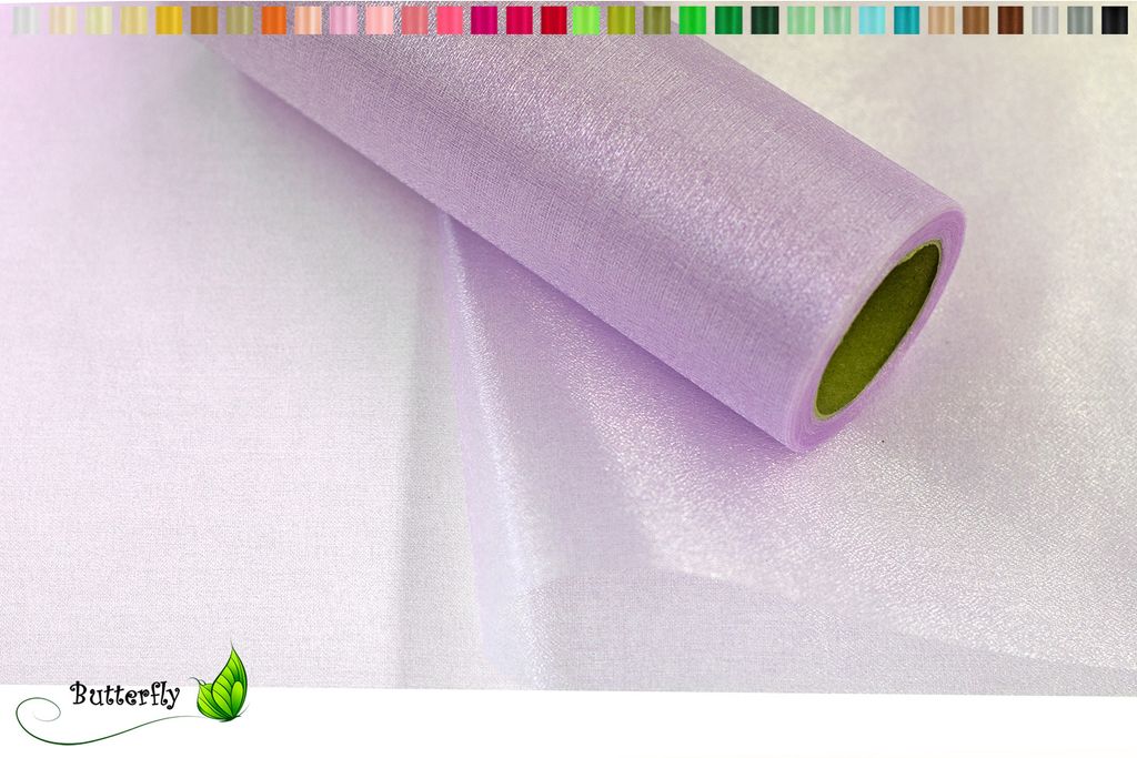 9m Rolle Organza 36cm SNOW, Farbauswahl:flieder 462