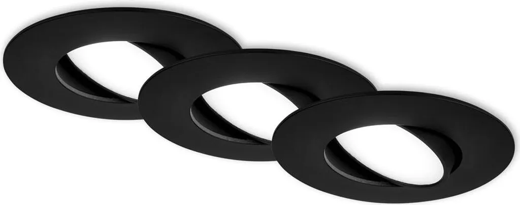 Faretti da incasso a LED, set da 3, IP65, nero, 3xLED-p