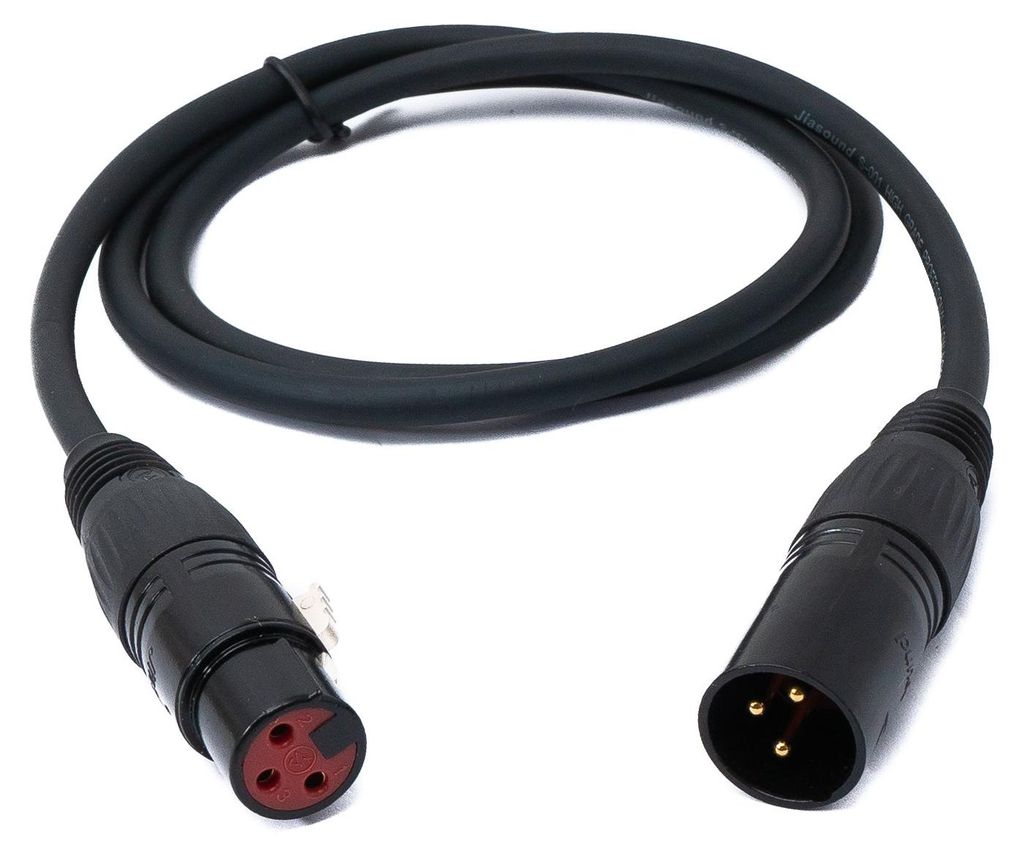 SYSTEM-S Audio Kabel 100 cm XLR 3 polig Stecker zu Buchse AUX Adapter in Schwarz