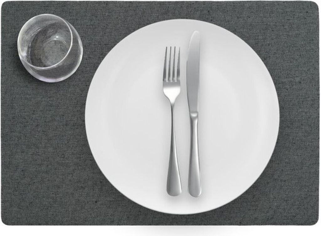 4x Sofia Tischset Grau - 30x43cm - Untersetzer - Tischdekoration - Gedeckter Tisch - Leinenoptik