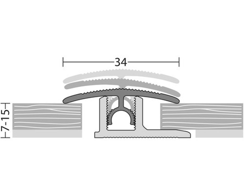 Profi-Tec MASTER Übergang7-15mm 270cm silber