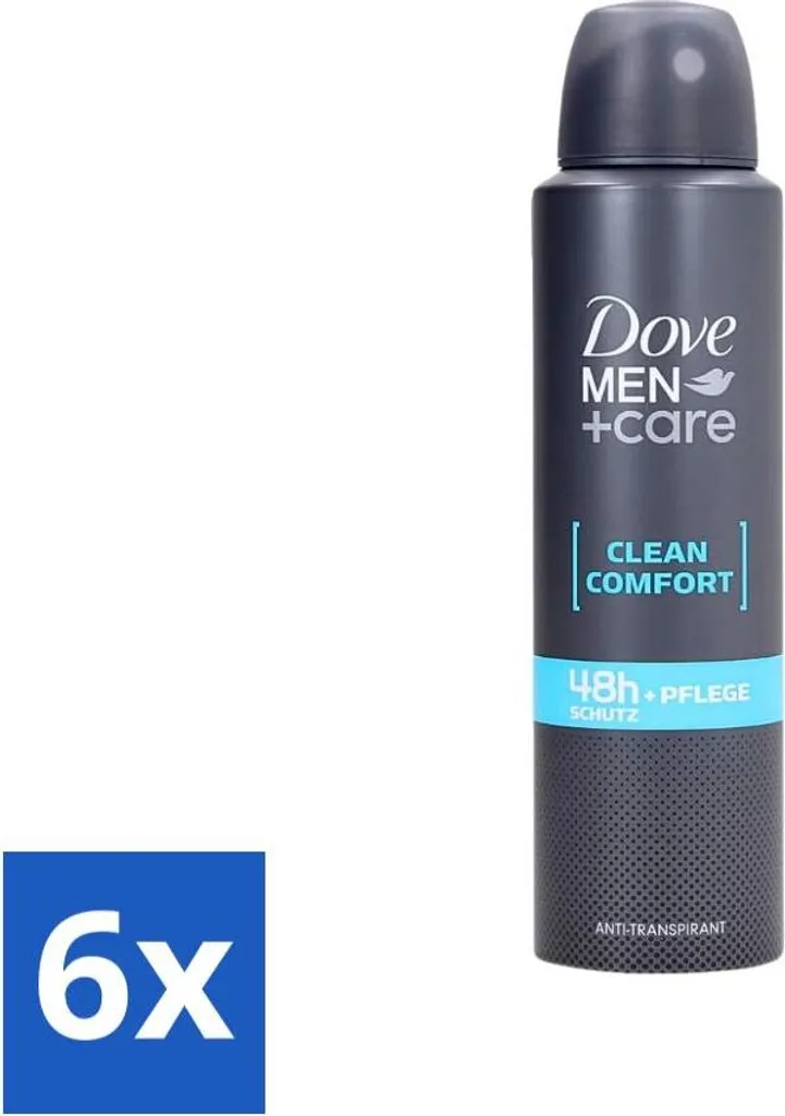 Antitranspirant Homme Dove Men+Care Clean Comfort en Lot de 6 Sprays