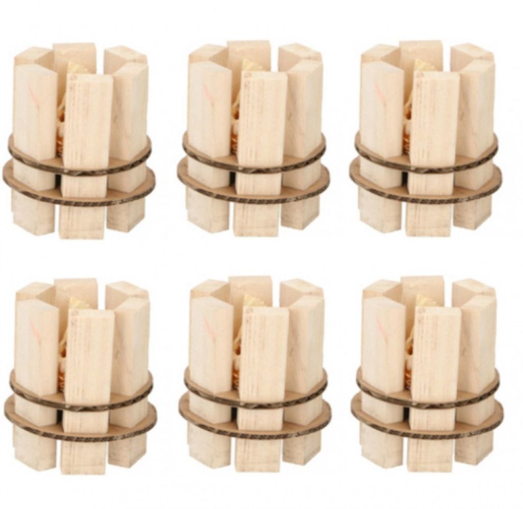 Anzündwürfel aus Holz, 6er-Pack
