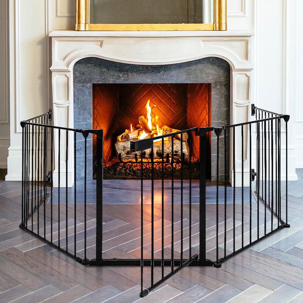 Baby Kaminschutzgitter klappbar,Türschutzgitter Extra Hoch,Schutzgitter Treppenschutzgitter Absperrgitter für Kinder, Hund und Katze 310*2.5*75cm