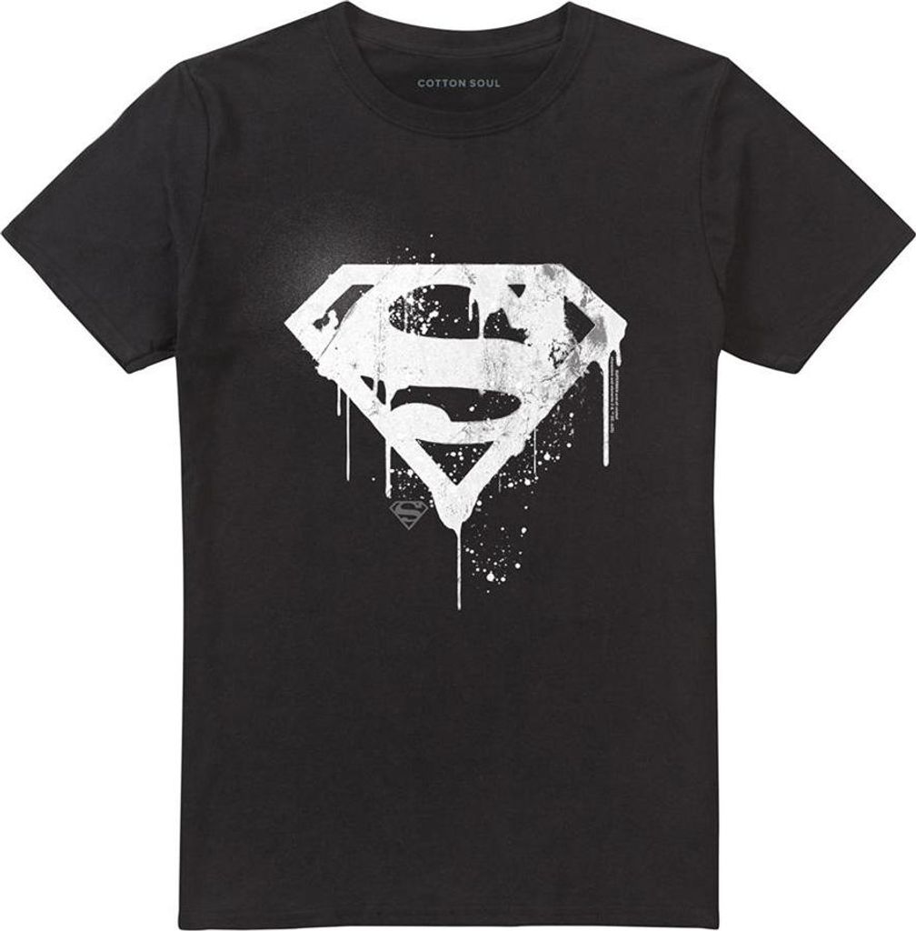 Superman - T-Shirt für Herren/Damen Uni, Logo TV26421 (3XL) (Schwarz)