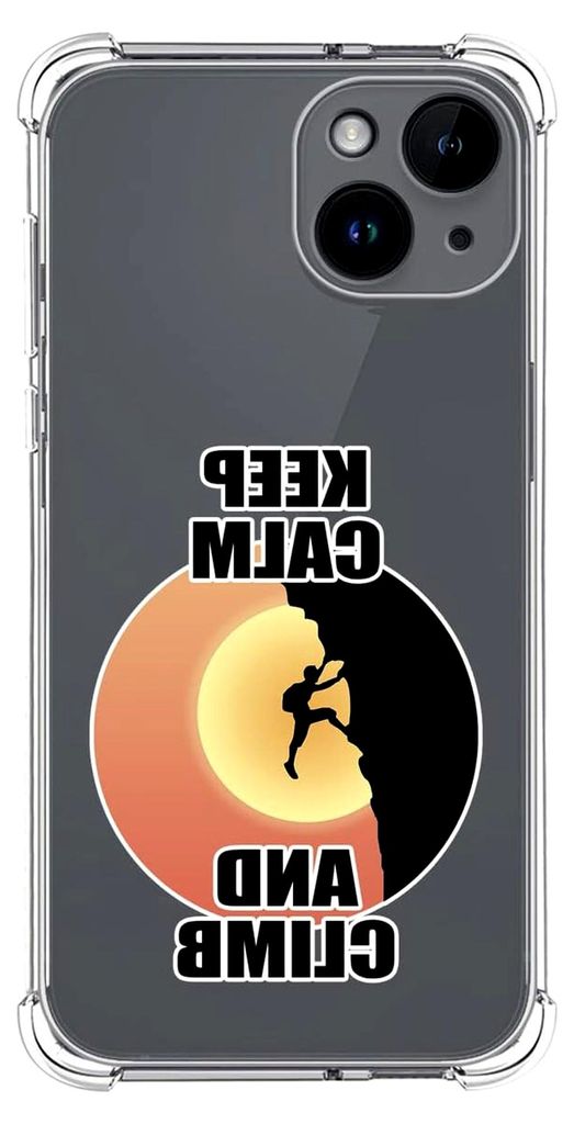 Schutzhülle aus Silikon, kompatibel mit iPhone 14 (6.1), Design für Herren, Klettern, Zeichnungen
