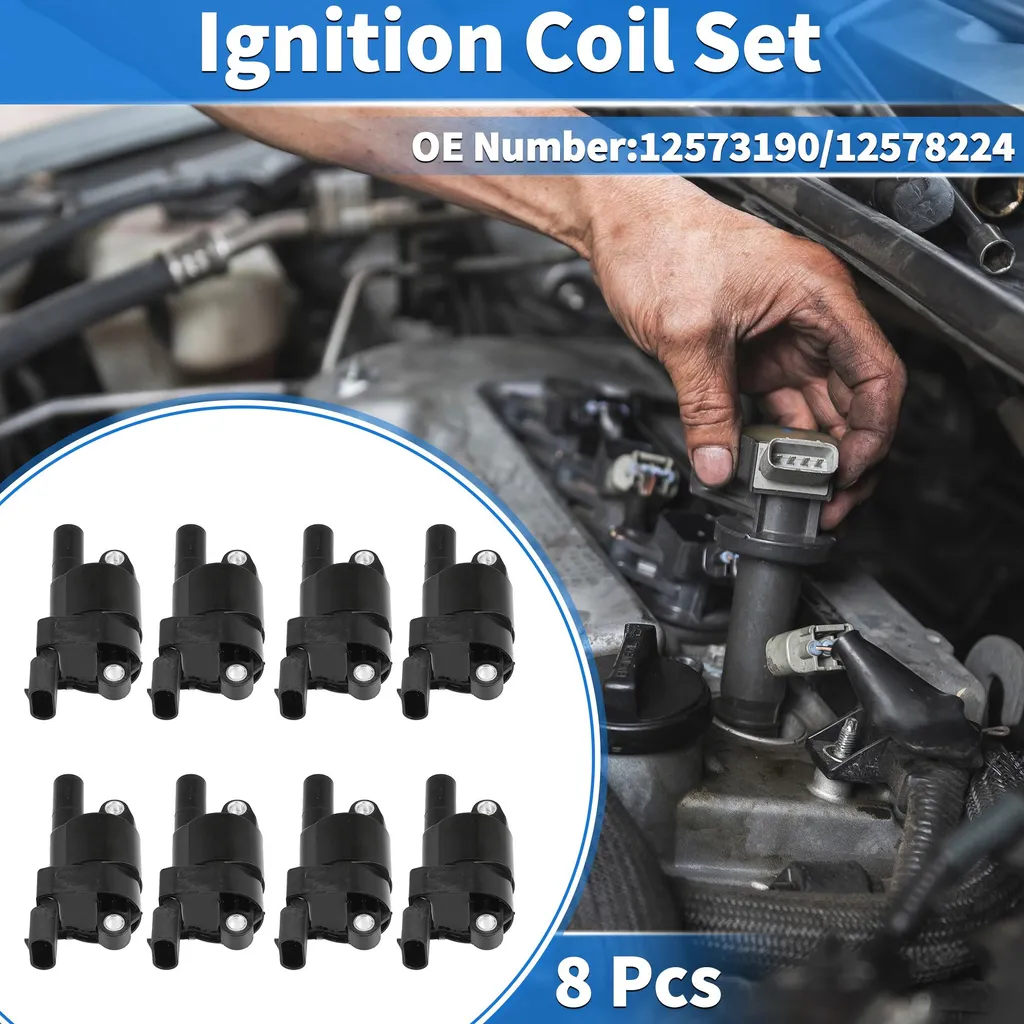 Lot de Bobines d'Allumage Moteur pour Cadillac Escalade 2007 à 2014 Noir