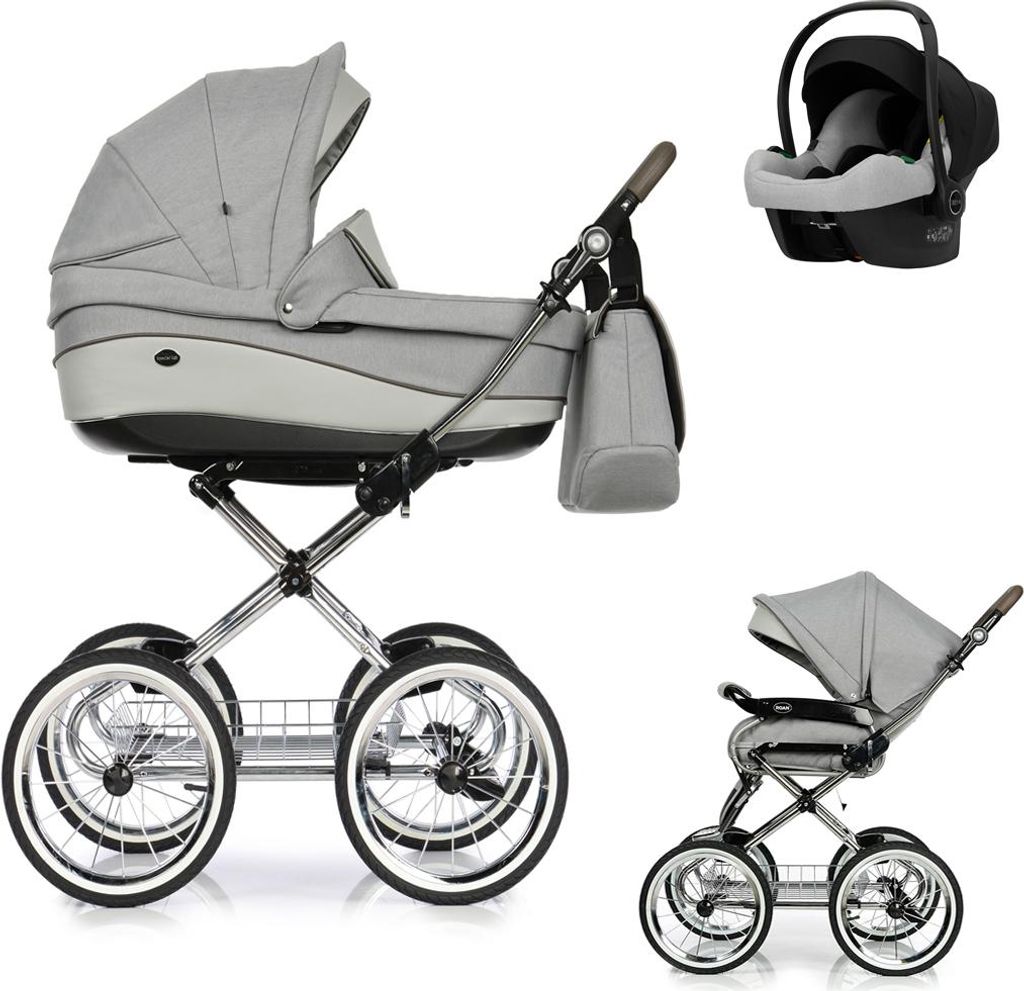Emma Classic 4 in 1 inkl. Sportsitz, Autositz und Zubehör in Farbe Hellgrau-Grau (E-2) - erhältlich in 6 weiteren Farben