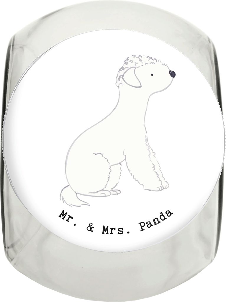 Mr. & Mrs. Panda Leckerli Glas Bedlington Terrier Lebensretter XL 2000ml - Weiß - Geschenk, Bonbonglas, Vorratsglas, leckerlidose, Vorratsbehälte...