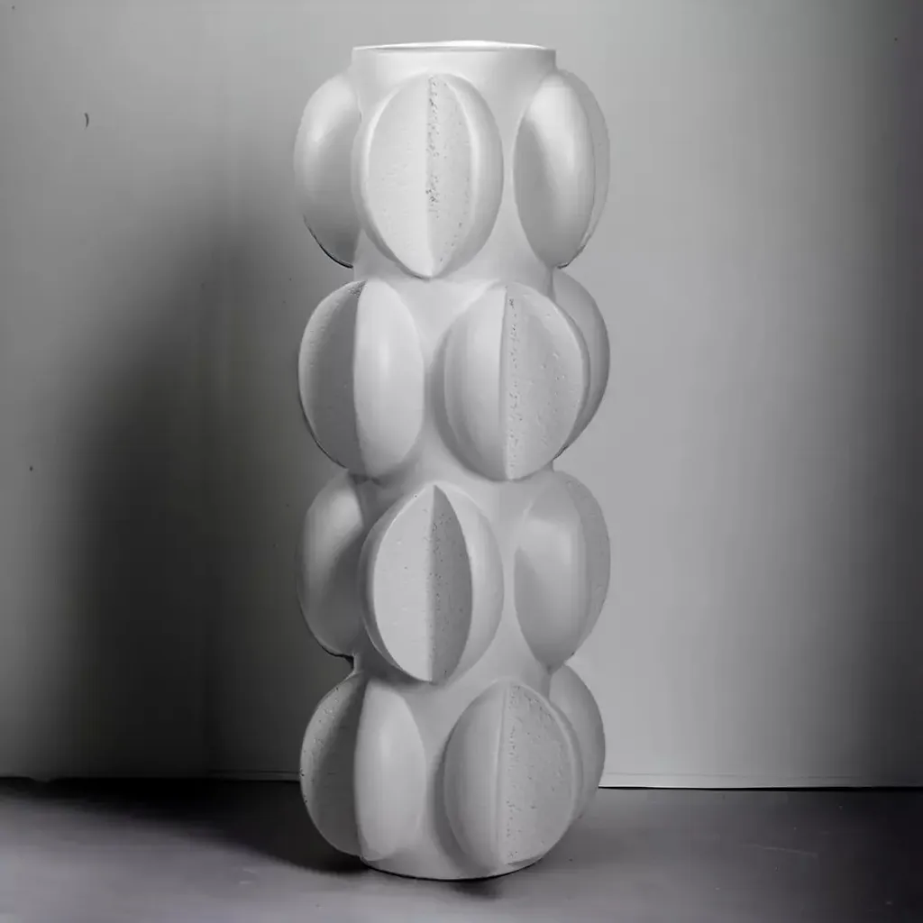 Vase décoratif blanc mat 37 cm - Déco de table et centre de table chic - 6