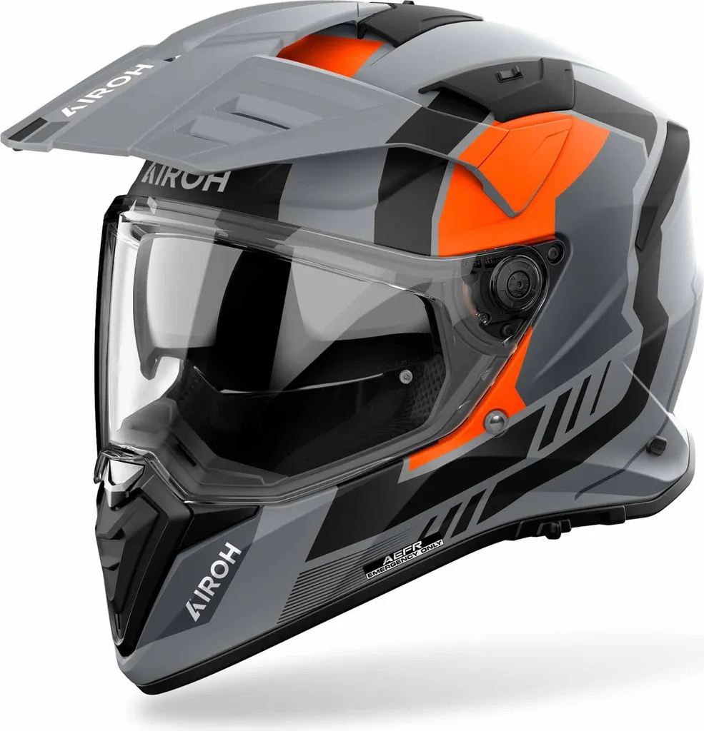 Casque Intégral Airoh Bandit Horn Gris L Idéal pour Longs Trajets Moto