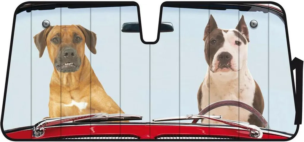 Parabrezza Protezione Solare Due Cani 147x68 cm - Parasole Auto Estivo