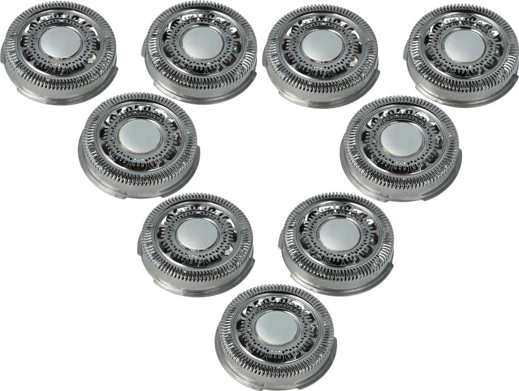 vhbw 9x Ersatz-Scherköpfe kompatibel mit Philips S8950/90, S7710, S8980, S7720, S7730, S7780, S7xxx, S8950/91 Elektrorasierer ersetzt SH90, Silber