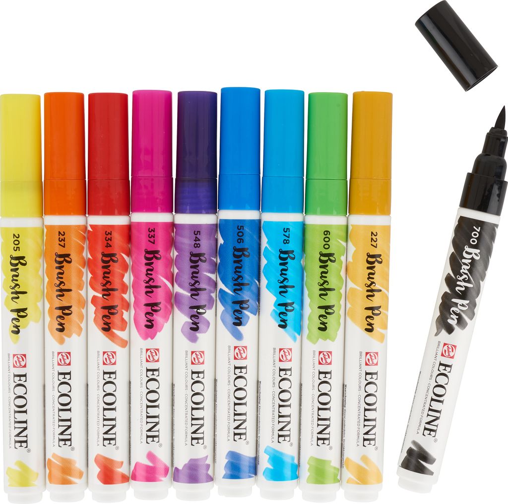 Talens Ecoline Brush Pen Set 10 Farben 10 Stk Aquarellmarker Künstlerbedarf