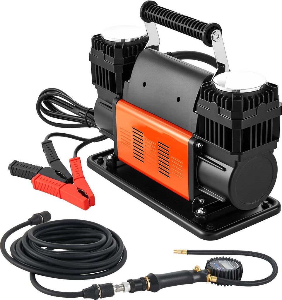 Luftkompressor - 12V Reifenkompressor Doppelzylinder - Förderleistung 300 L/min - Maximaldruck 150 PSI - Tragbar & Offroad - Digitalmanometer & Ad...