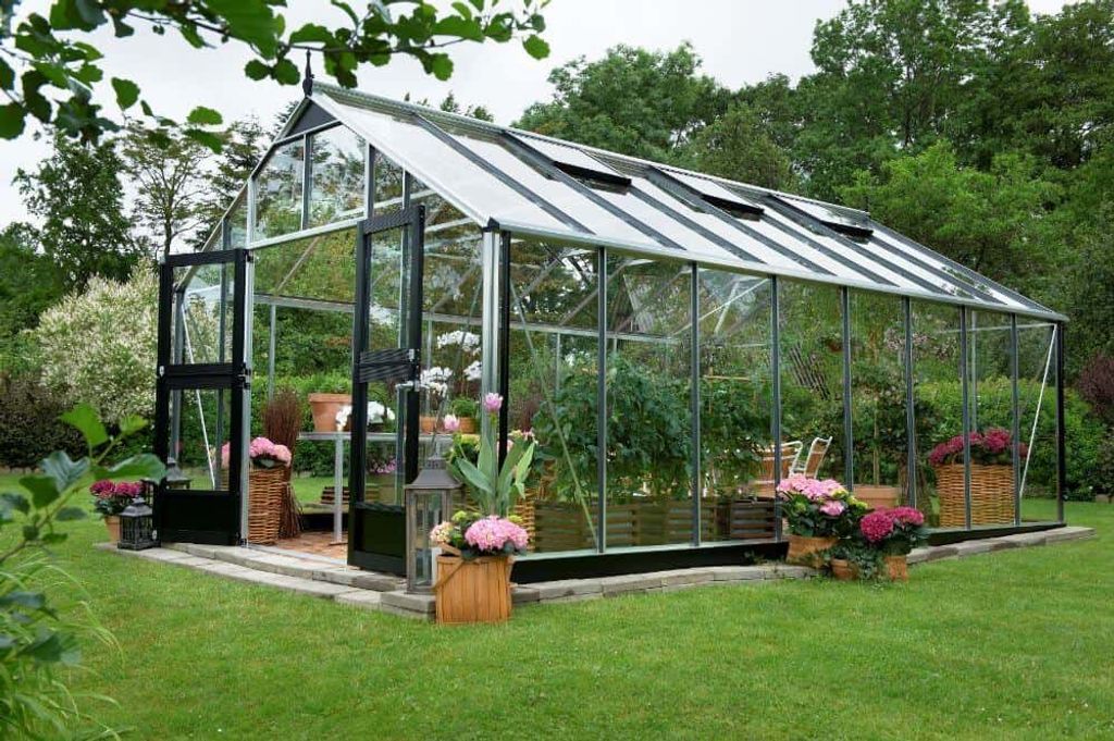 Juliana Gewächshaus Gärtner Gewächshaus aus Metall in Silber, Anzuchthaus mit 3 mm Wandstärke Treibhaus