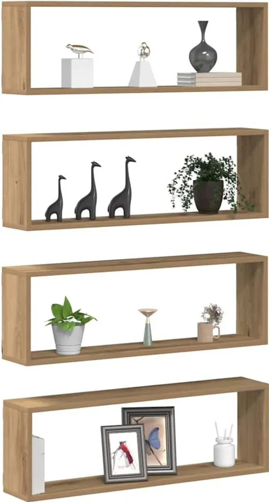 Offerta Set 4 Mensole Rovere 80x15x26 cm | Scaffali Muro Economici