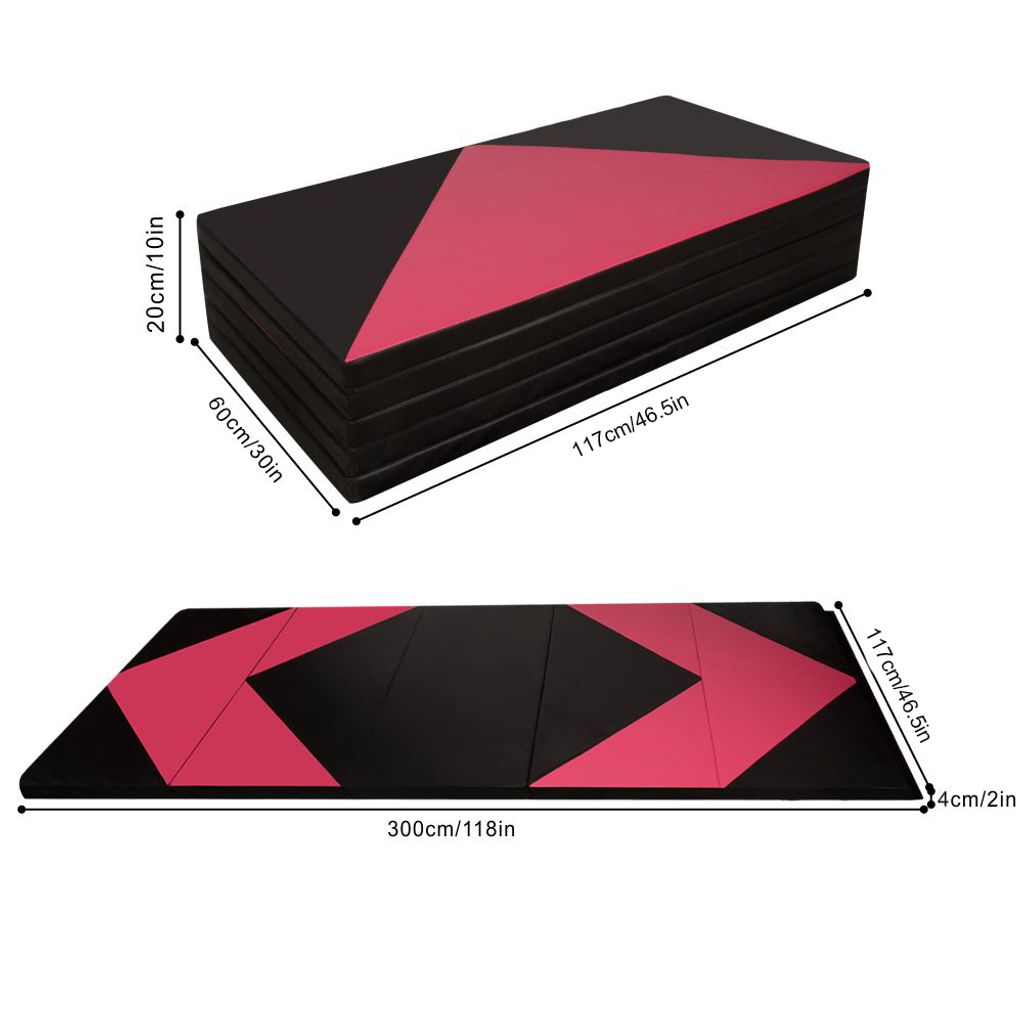 Farbe:Rosa 180x60x5cm CCLIFE 180x60x5cm Klappbare Weichbodenmatte Turnmatte Fitnessmatte Gymnastikmatte rutschfeste Sportmatte Spielmatte