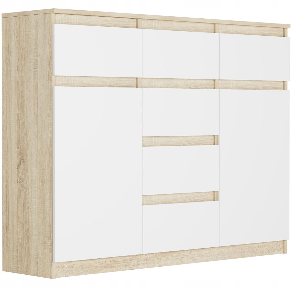 Komoda 120 cm 6 zásuvky 2 dveře skříňka FRAMIRE S-62D mix Obrázek produktu 