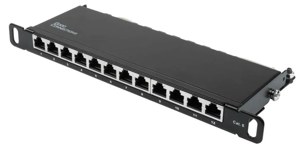 Panneau Réseau 12 Ports Cat 6 Noir ultra-compact 0,5 HE format 10"