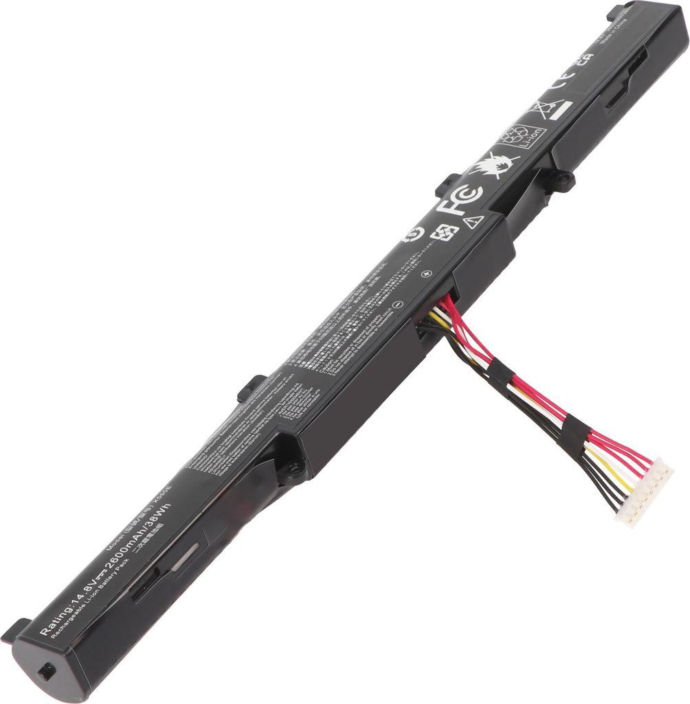 Akku passend für Asus A41-X550E Akku A450, A450C, F751, F751L, R752L, 15V 2600mAh 38,5Wh
