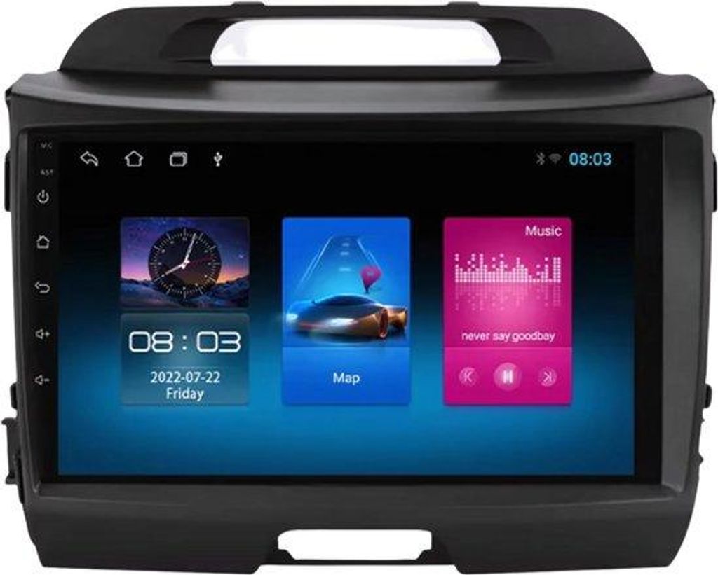 Kia Sportage 3 (2011-2016) S-Serie Android Autoradio – 9" QLED, CarPlay, Android Auto, Bluetooth, 3 USB-Ports, DSP, RDS, Doppel-DIN – 1GB RAM 1...