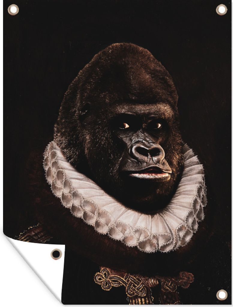 MuchoWow 60x80 cm Outdoor-Poster Gartendeko Sichtschutz Garten Poster für den Garten Alte Meister - Gorilla - Kunst