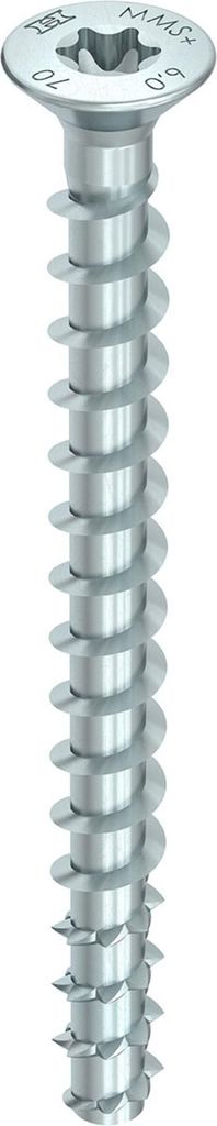 MULTI-MONTI-plus F 6 x 80, Senkkopf, T-30, A2K, 50 Stück Produktbild 