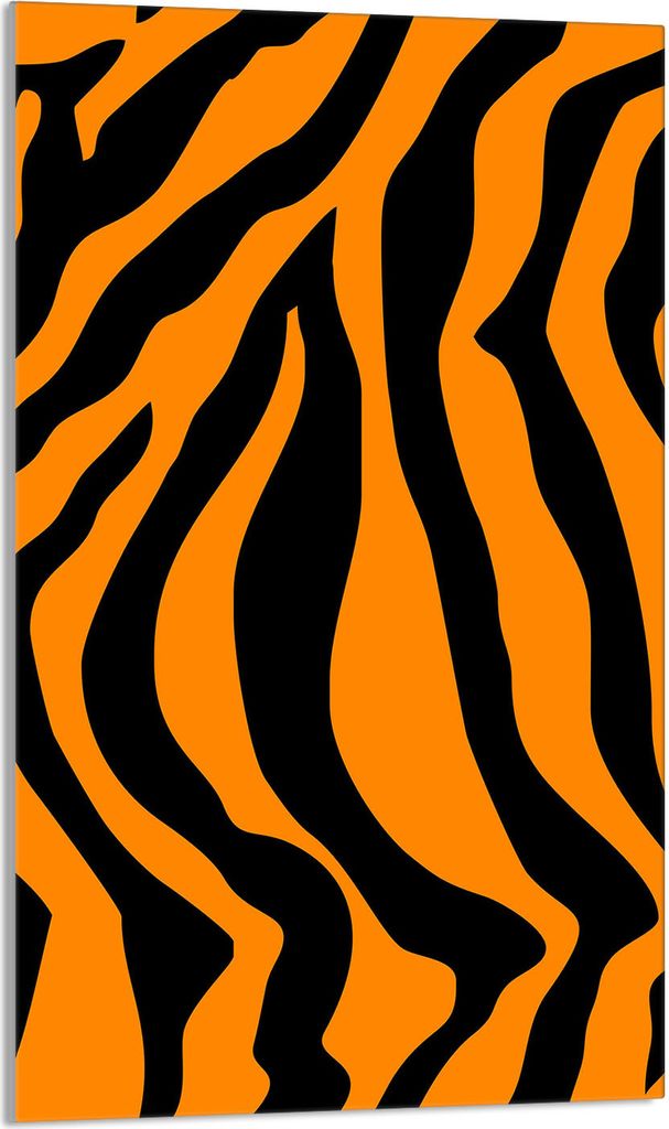 Herdabdeckplatte 30x52 Glaskeramikkochfeld Abdeckung Spritzschutz Glasplatte Deko Schneidebrett, Tiger Orange